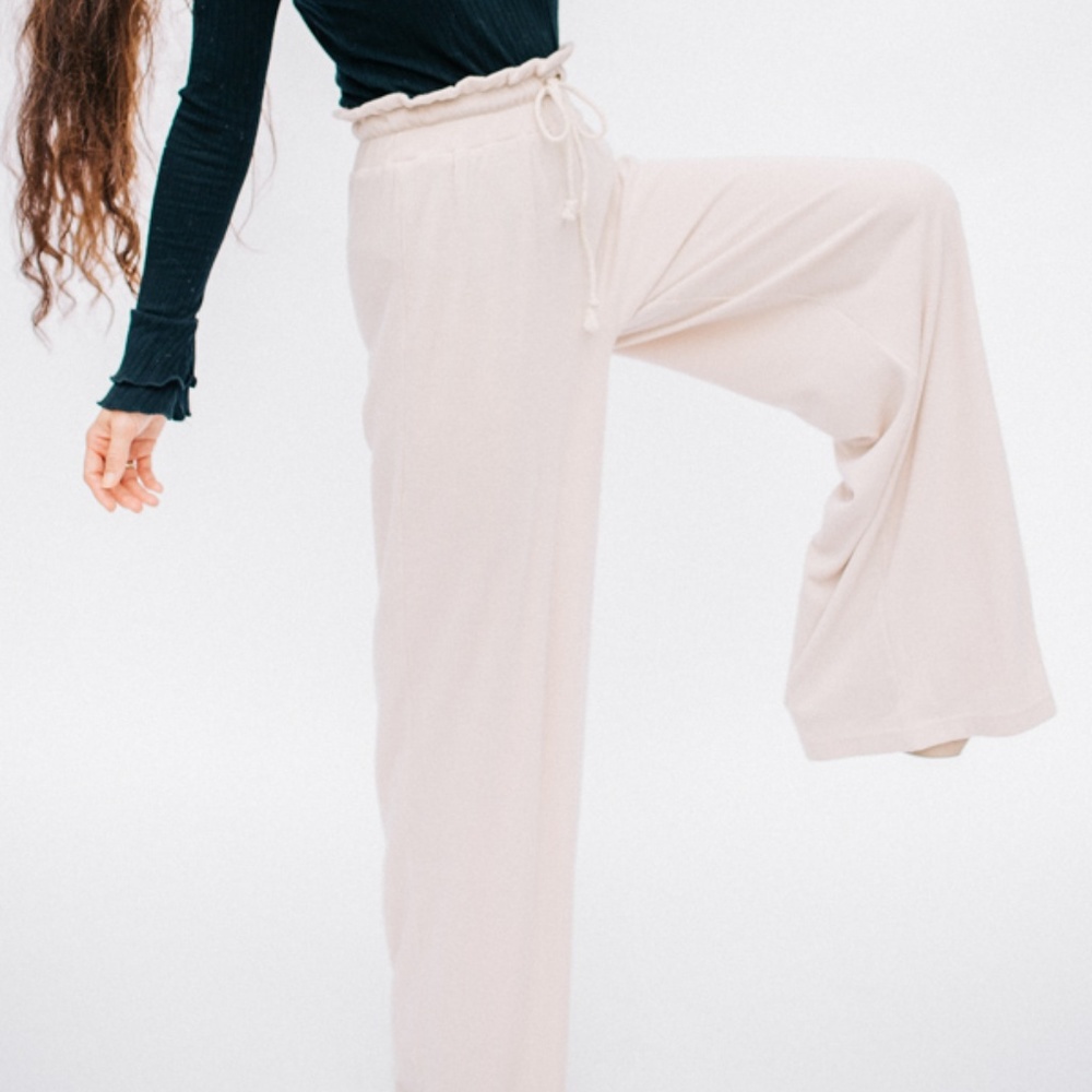 MAIZE - RIBBED WIDE LEG PANT